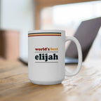 Retro Stripe Ceramic Mug – 'World's Best - Custom Name' Mug (11oz & 15oz) - 01