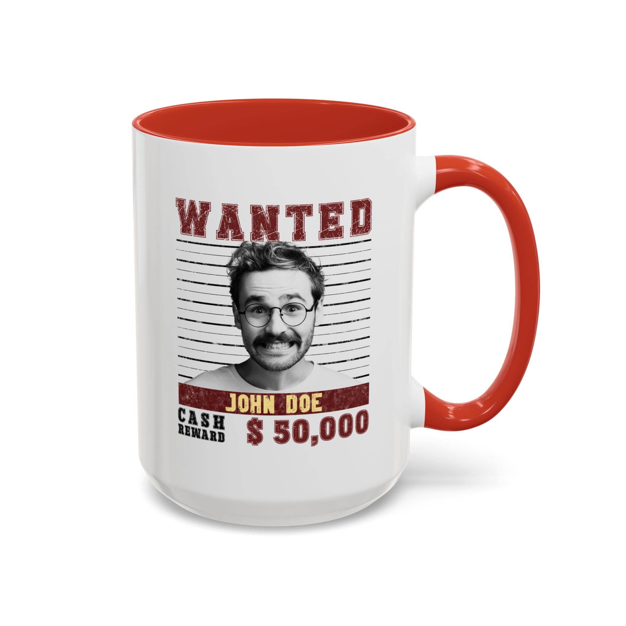 Wanted Poster Custom Photo Mug – Funny Personalized Coffee Cup (B&W)