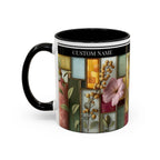 Personalized Floral Stained-Glass Ceramic Mug (11/15 oz) - 05