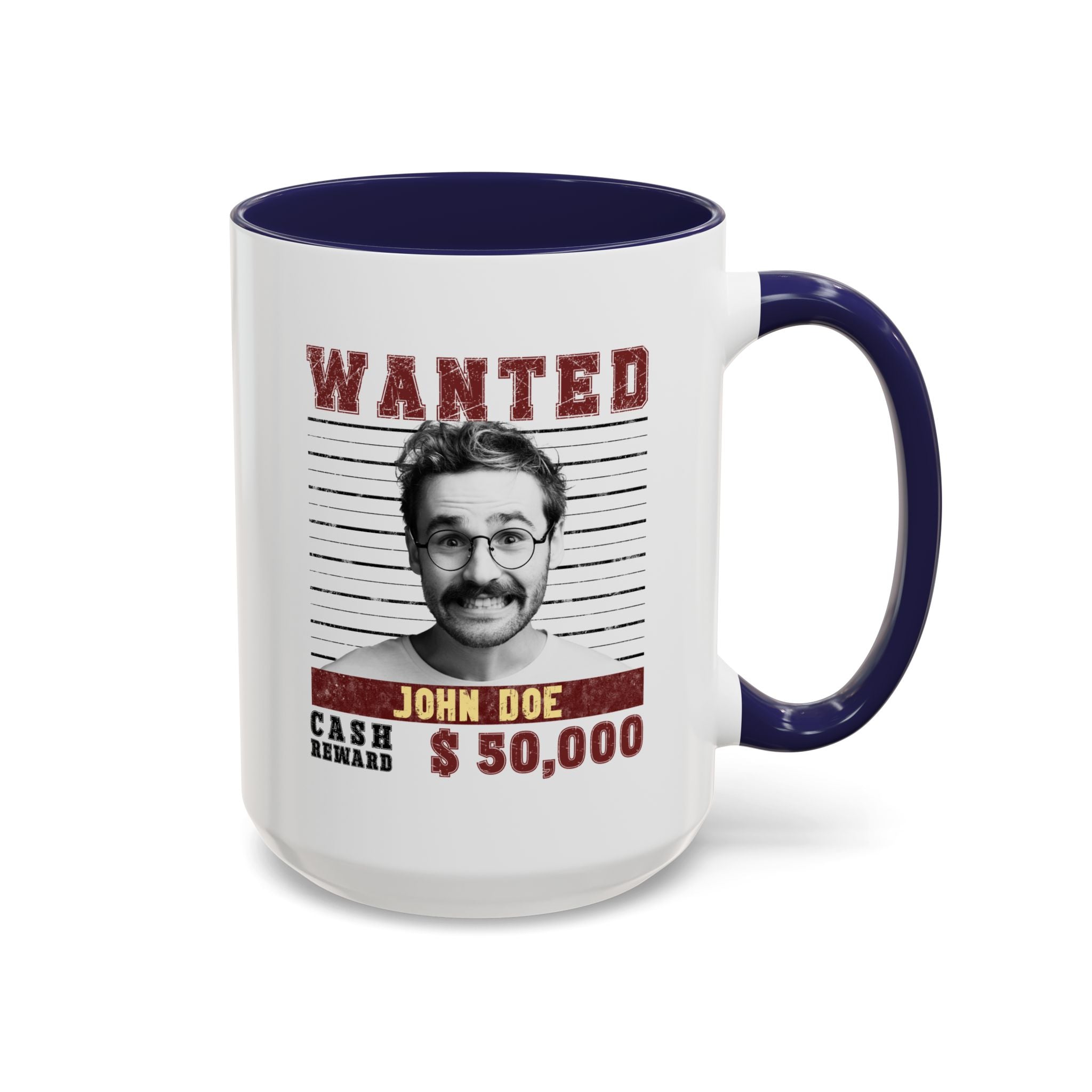 Wanted Poster Custom Photo Mug – Funny Personalized Coffee Cup (B&W)