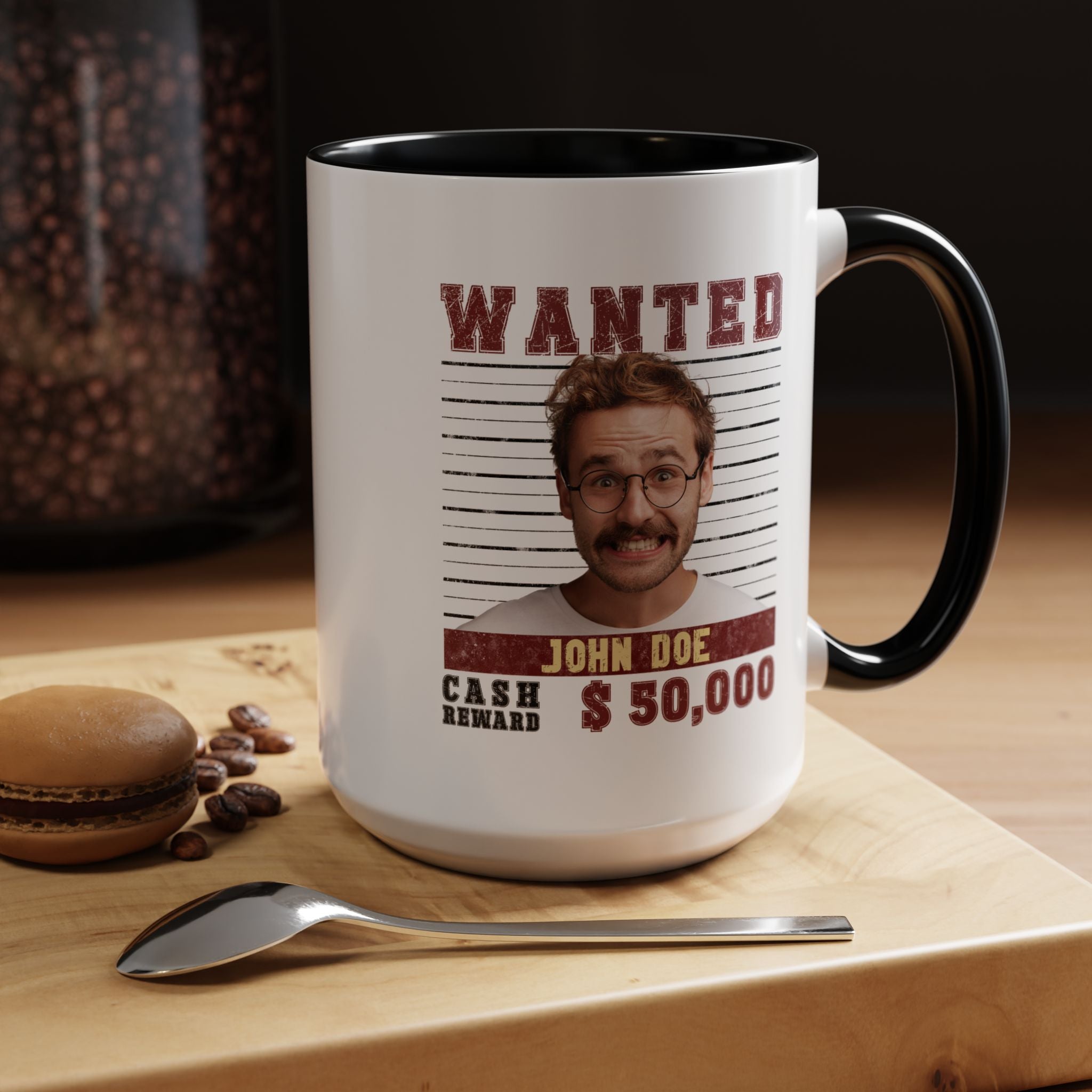 Wanted Poster Custom Photo Mug – Funny Personalized Coffee Cup (Color)