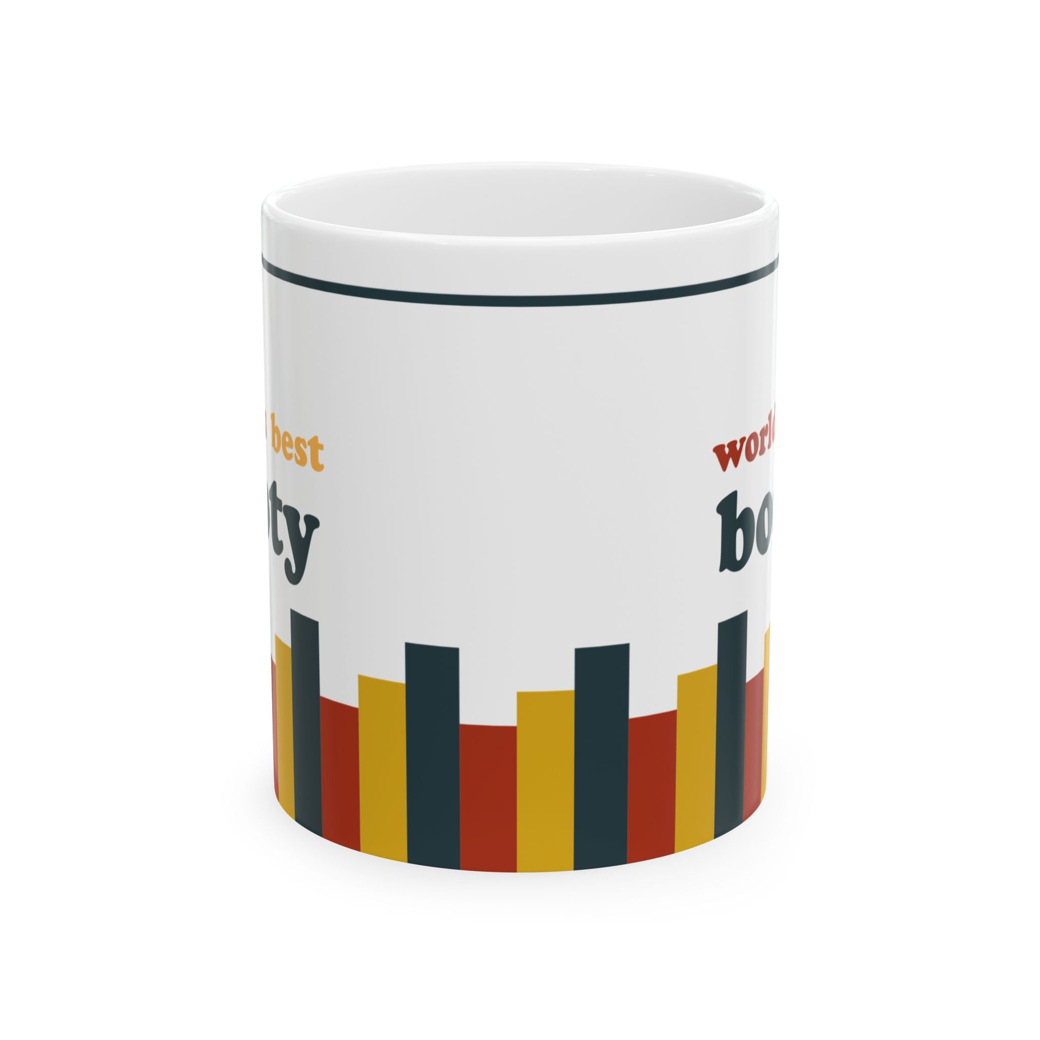 Retro Stripe Ceramic Mug – 'World's Best - Custom Name' Mug (11oz & 15oz) - 05