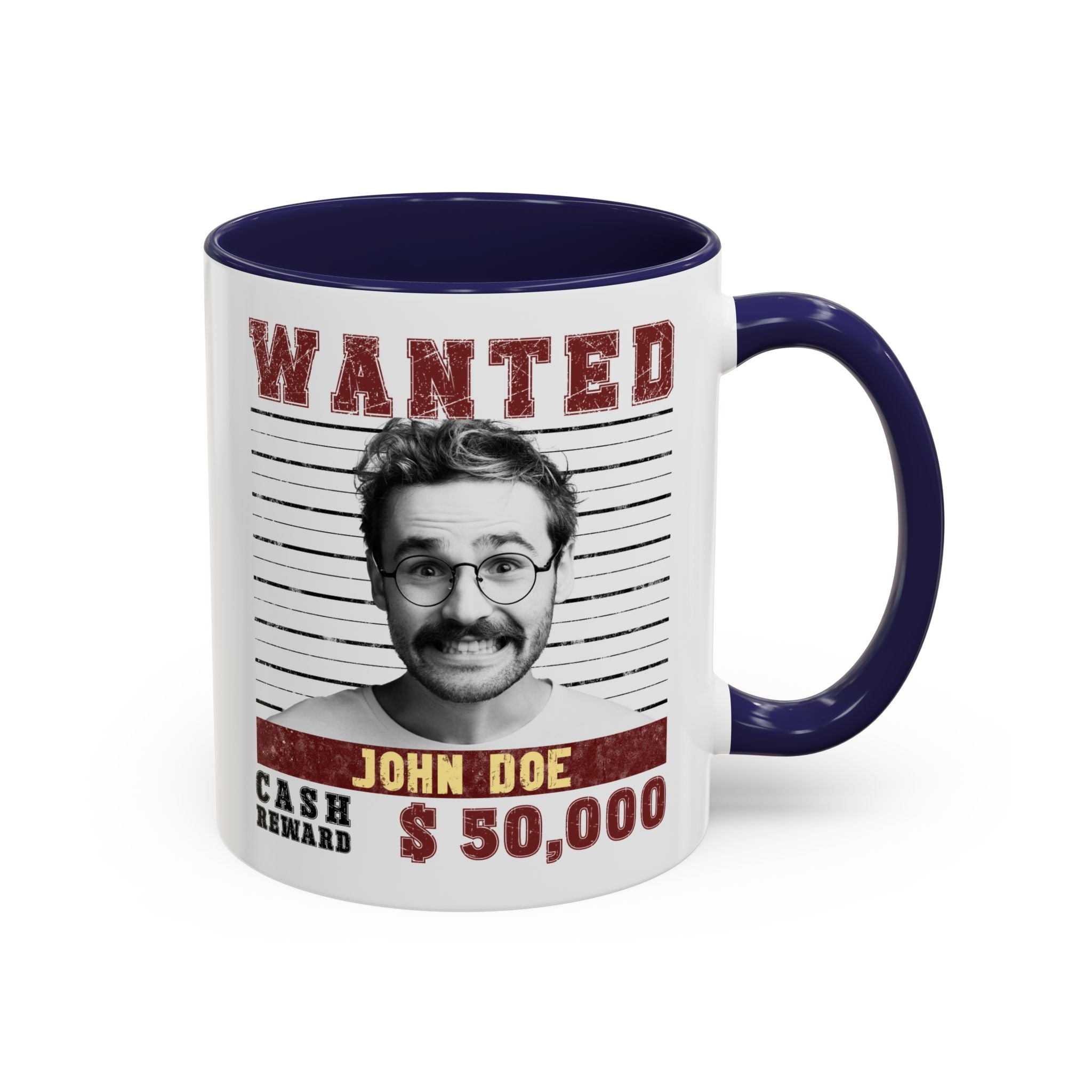 Wanted Poster Custom Photo Mug – Funny Personalized Coffee Cup (B&W)