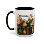 Personalized Floral Apothecary Ceramic Mug (11/15 oz) - 01