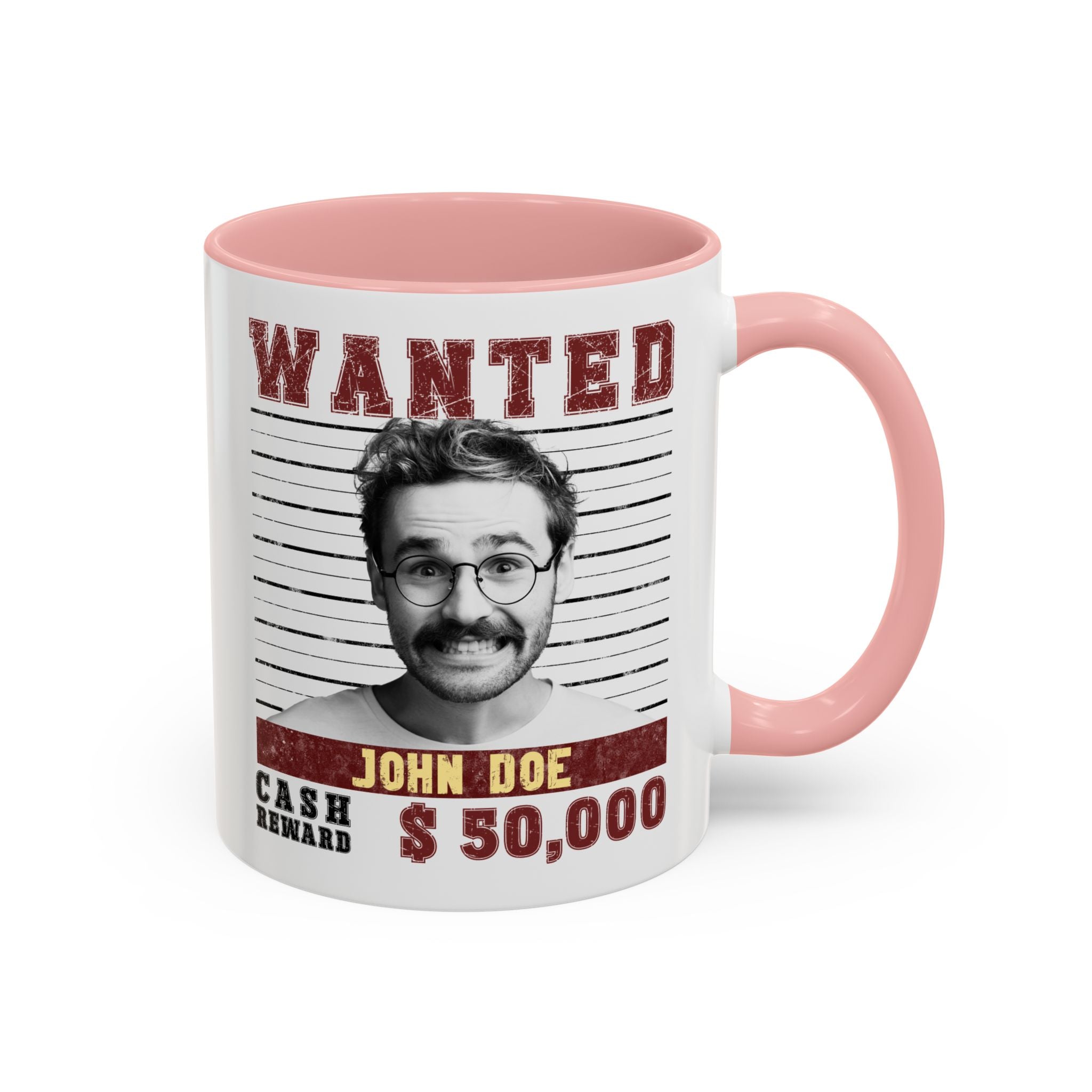 Wanted Poster Custom Photo Mug – Funny Personalized Coffee Cup (B&W)