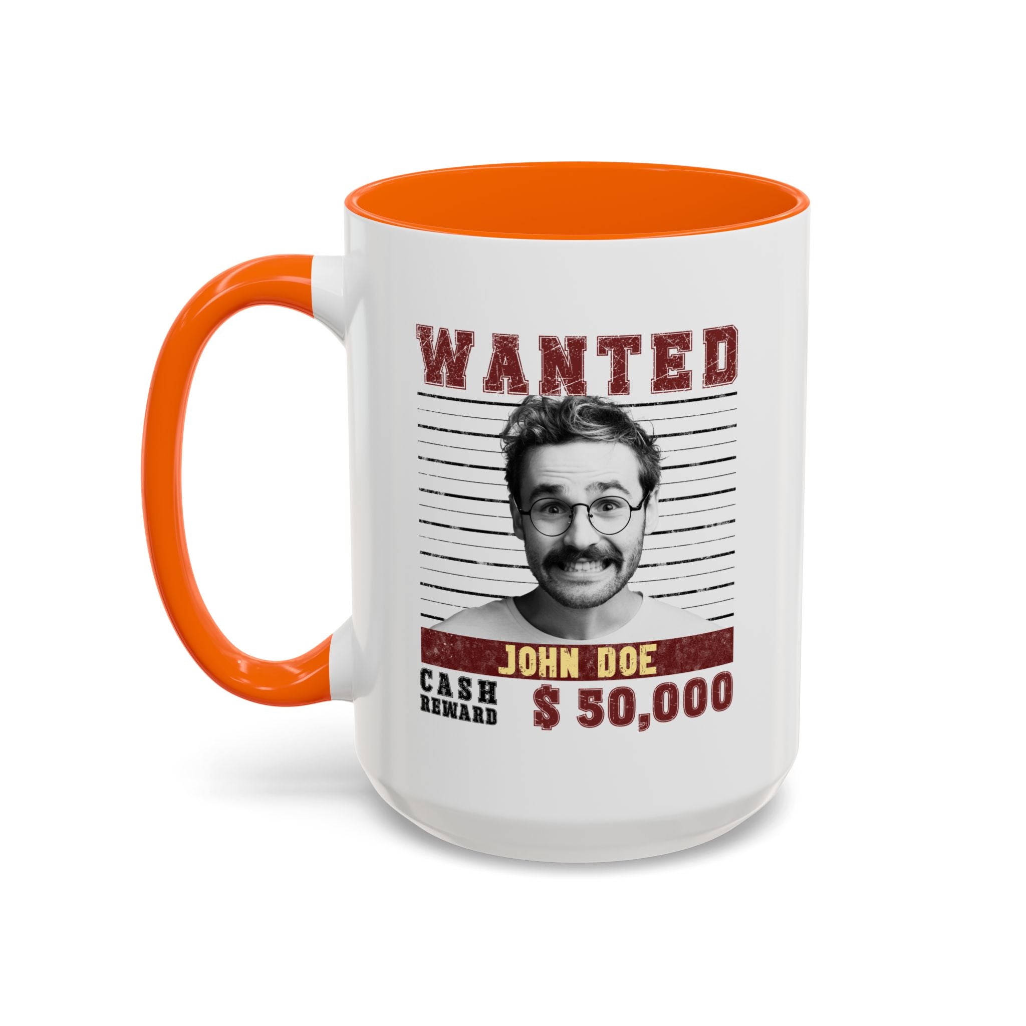 Wanted Poster Custom Photo Mug – Funny Personalized Coffee Cup (B&W)