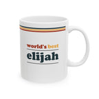 Retro Stripe Ceramic Mug – 'World's Best - Custom Name' Mug (11oz & 15oz) - 01