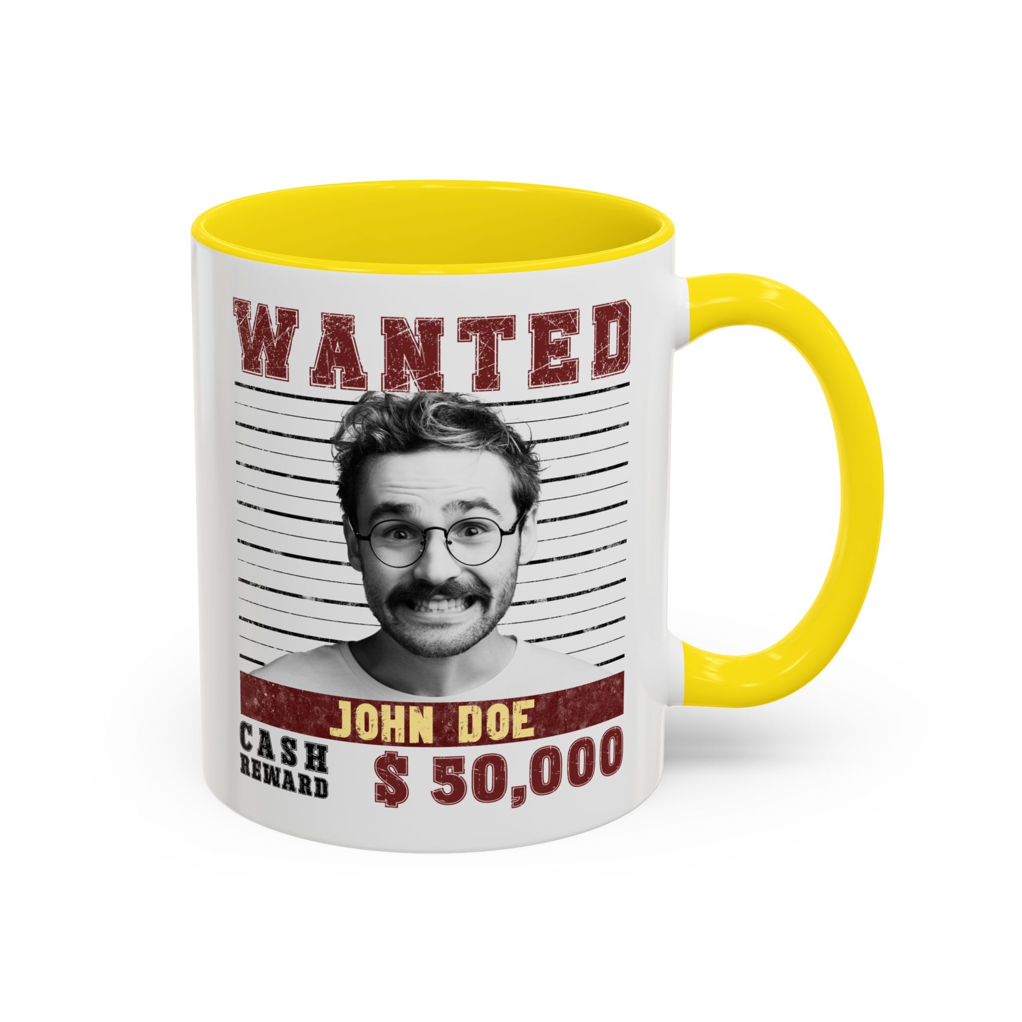 Wanted Poster Custom Photo Mug – Funny Personalized Coffee Cup (B&W)