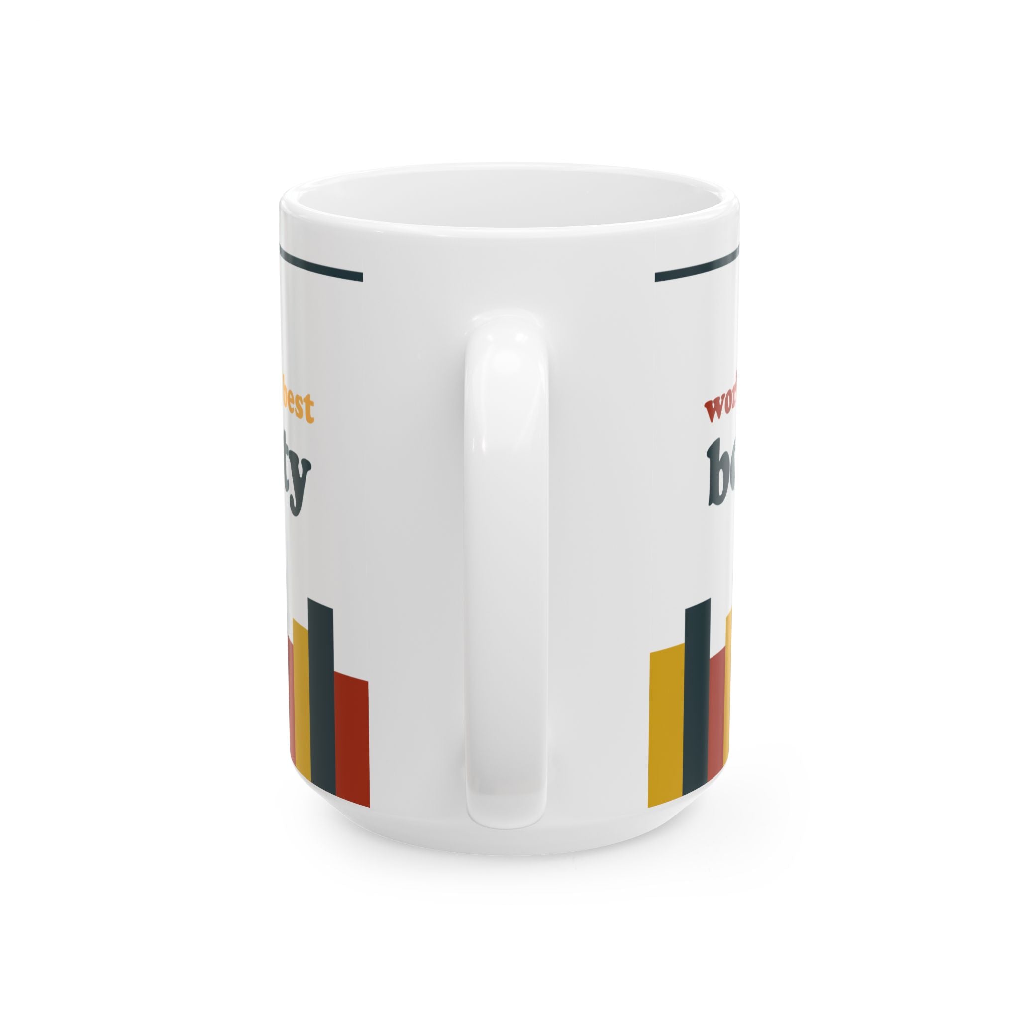 Retro Stripe Ceramic Mug – 'World's Best - Custom Name' Mug (11oz & 15oz) - 05