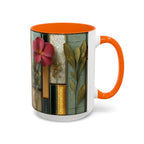 Floral Stained Glass Accent Coffee Mug — Botanical Patchwork Design (11/15 oz)