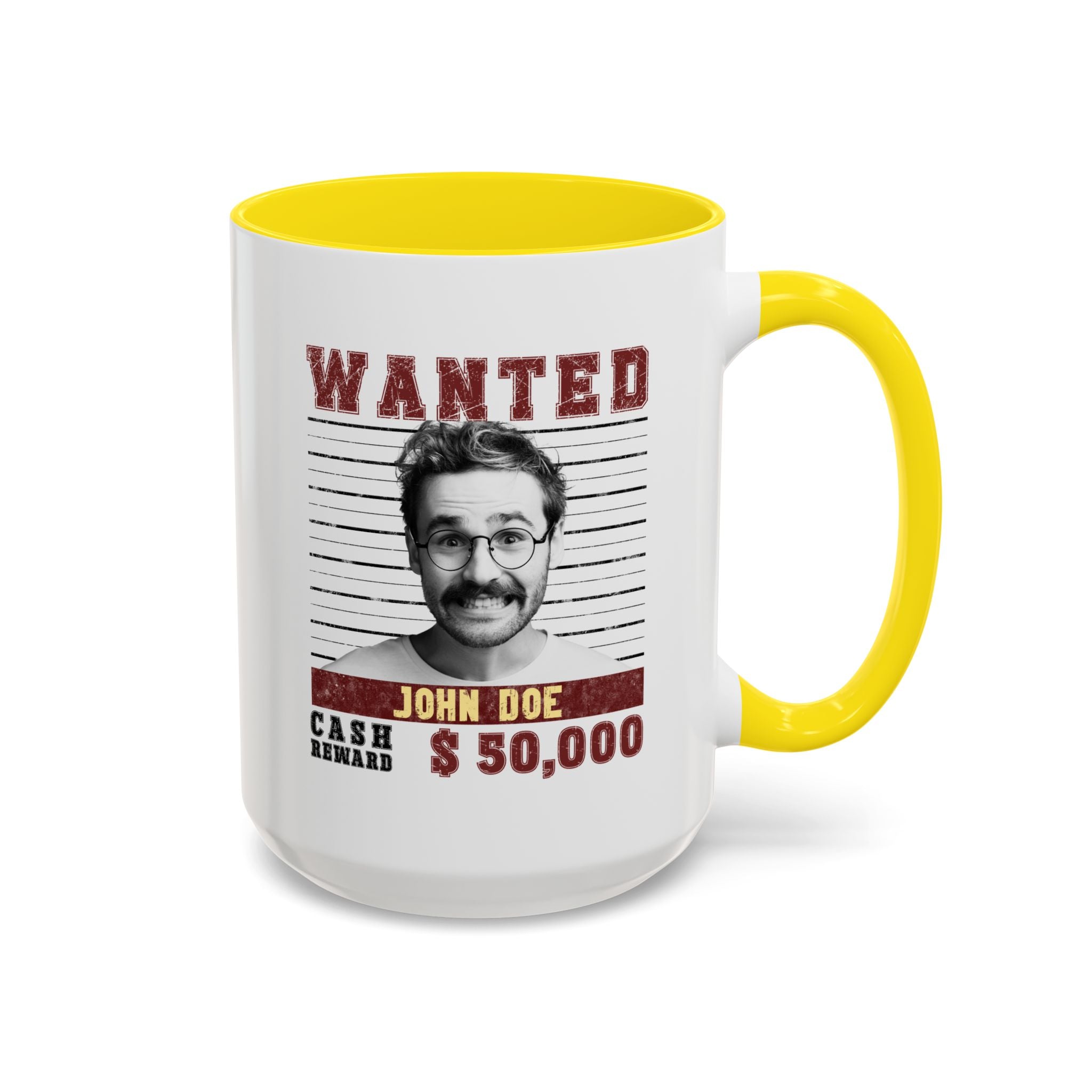 Wanted Poster Custom Photo Mug – Funny Personalized Coffee Cup (B&W)