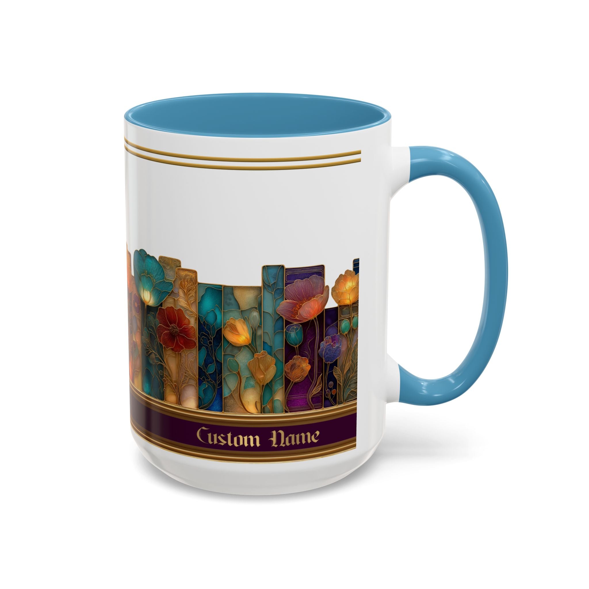 Personalized Floral Stained-Glass Ceramic Mug (11/15 oz) - 02