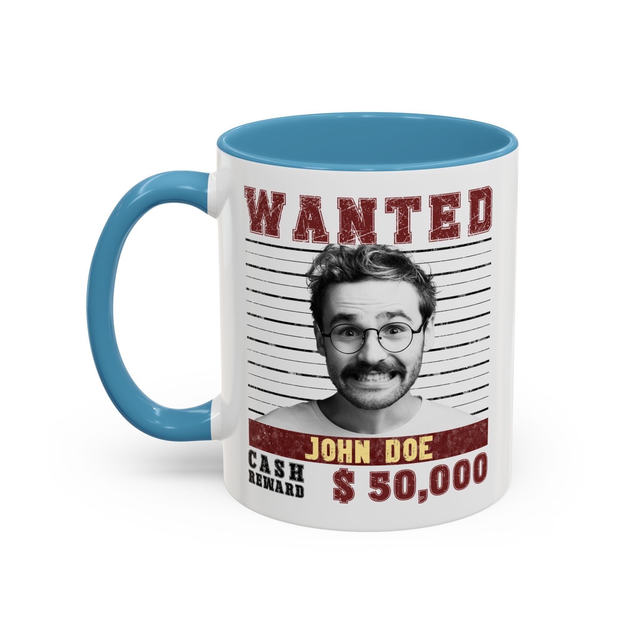 Wanted Poster Custom Photo Mug – Funny Personalized Coffee Cup (B&W)