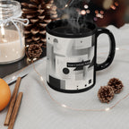 Modern Geometric Black Mug. Custom Name 11oz/15oz. 02