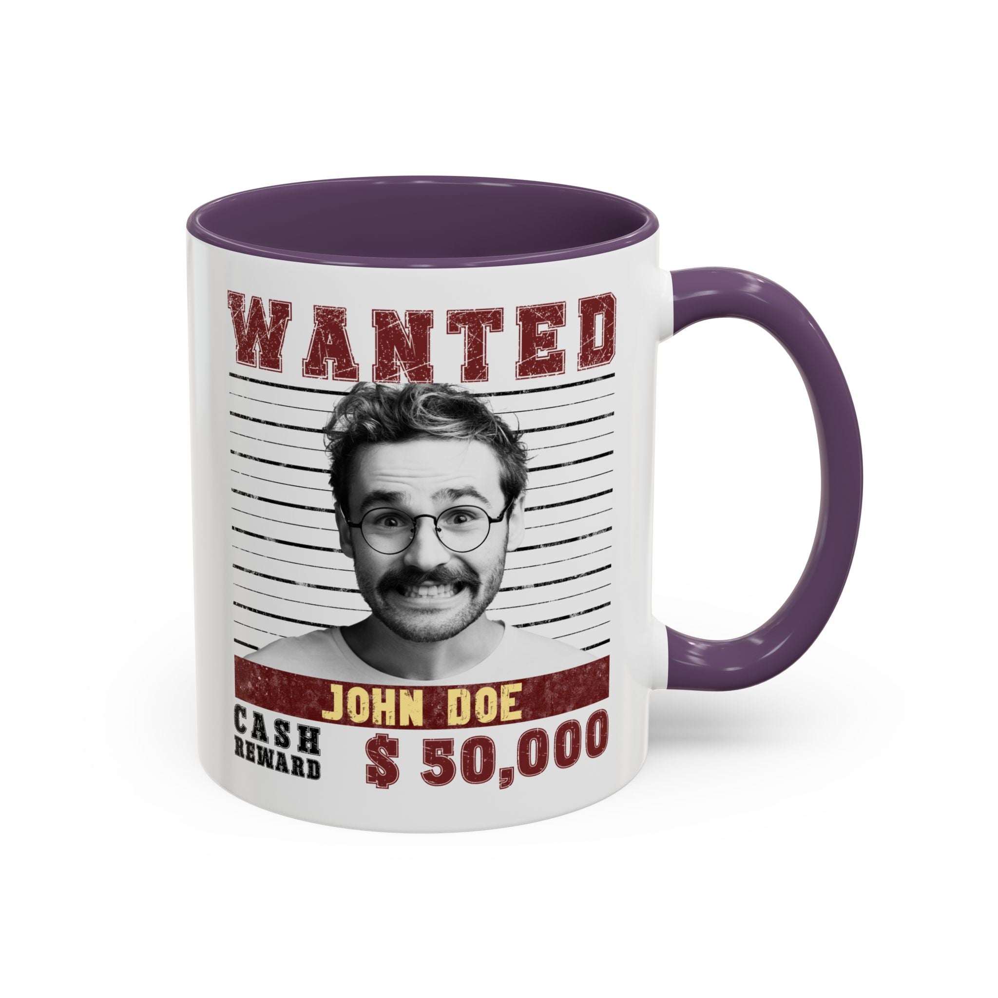 Wanted Poster Custom Photo Mug – Funny Personalized Coffee Cup (B&W)