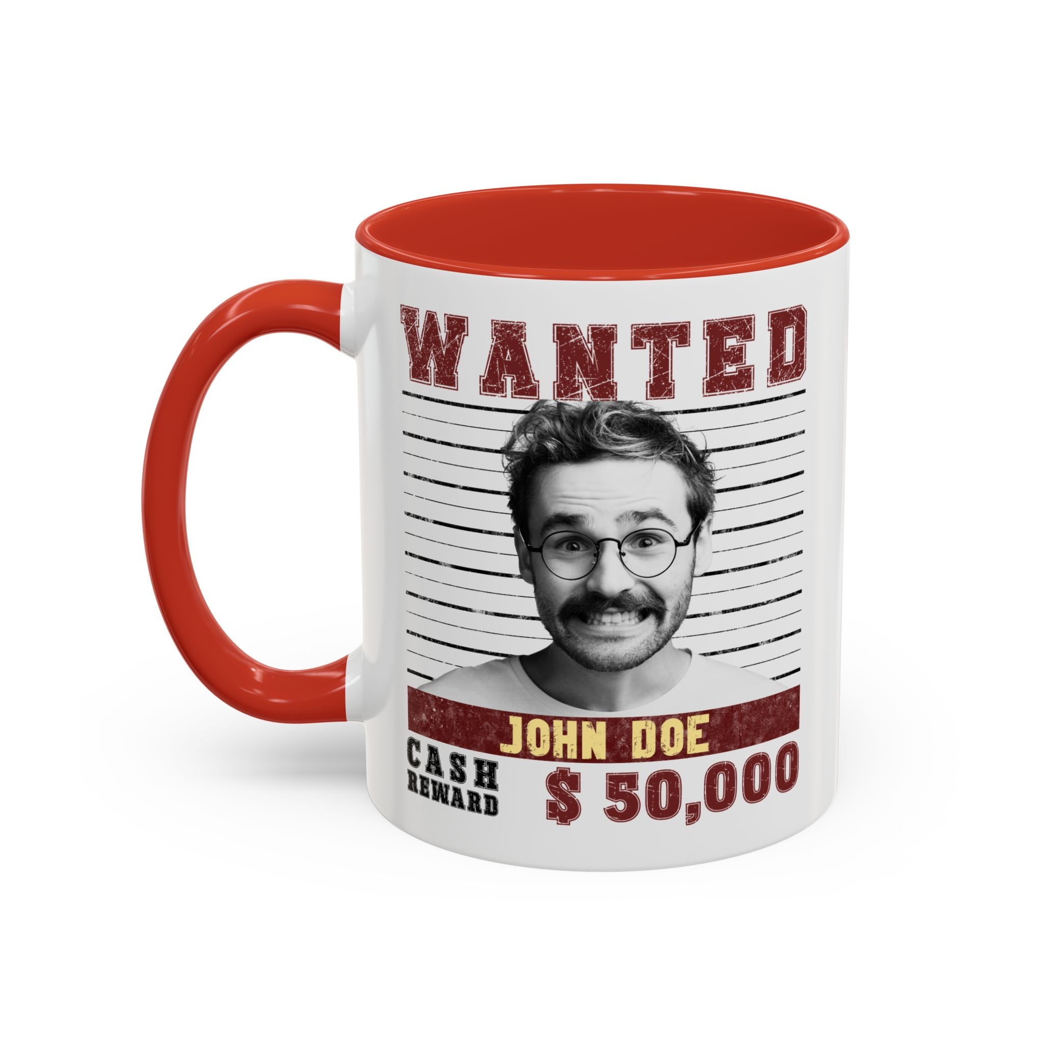 Wanted Poster Custom Photo Mug – Funny Personalized Coffee Cup (B&W)