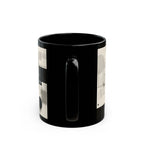 Modern Geometric Black Mug. Custom Name 11oz/15oz. 04