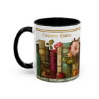 Floral Vintage Books Accent Coffee Mug — Personalized Name Option (11/15 oz) - 01