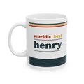 Retro Stripe Ceramic Mug – 'World's Best - Custom Name' Mug (11oz & 15oz) - 03