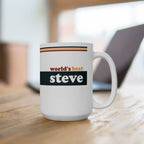 Retro Stripe Ceramic Mug – 'World's Best - Custom Name' Mug (11oz & 15oz) - 04
