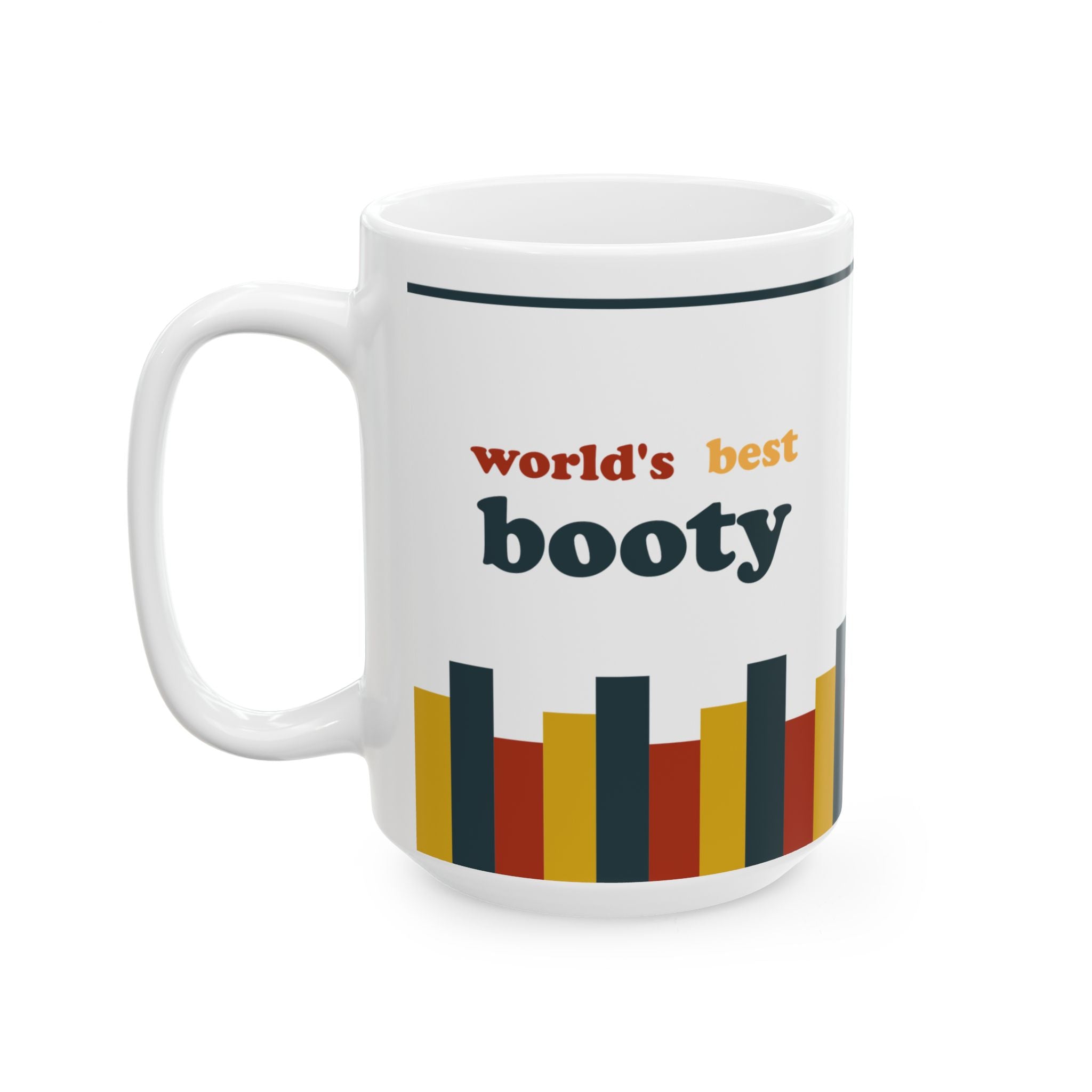 Retro Stripe Ceramic Mug – 'World's Best - Custom Name' Mug (11oz & 15oz) - 05