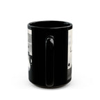 Modern Geometric Black Mug. Custom Name 11oz/15oz. 03