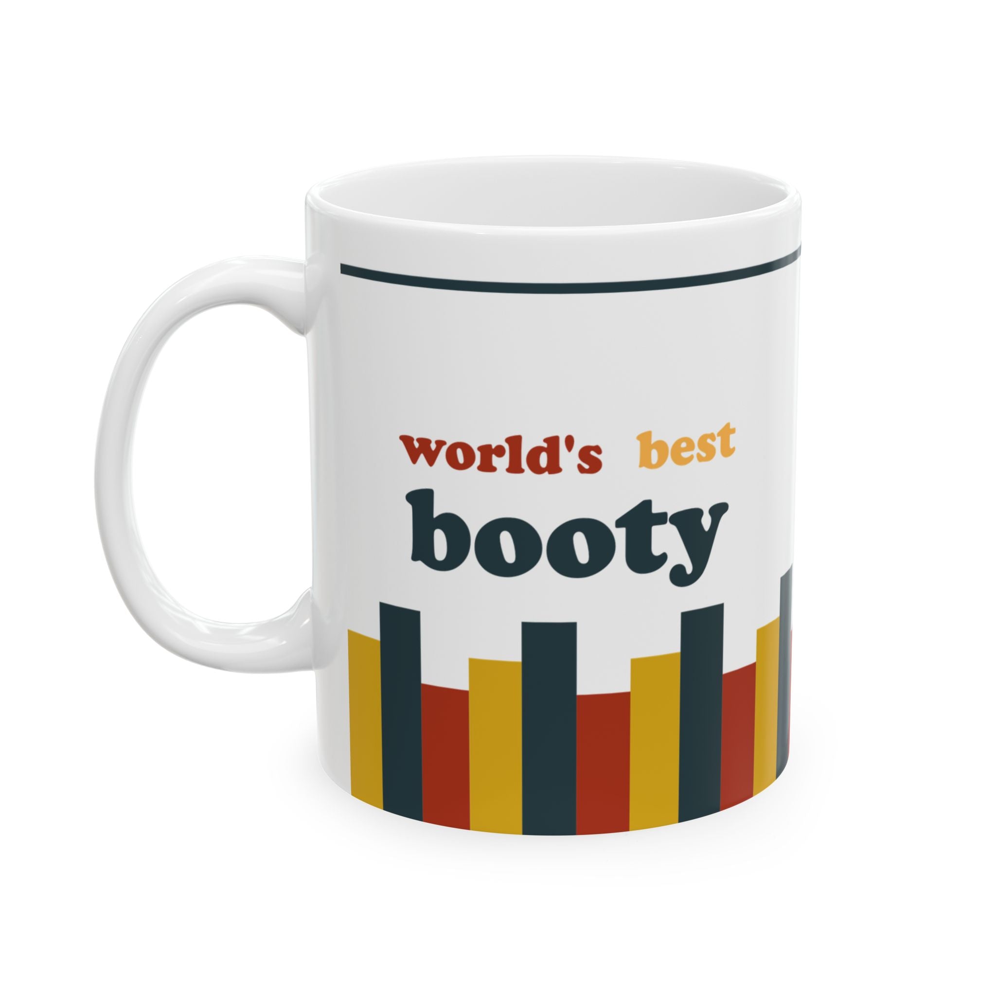 Retro Stripe Ceramic Mug – 'World's Best - Custom Name' Mug (11oz & 15oz) - 05