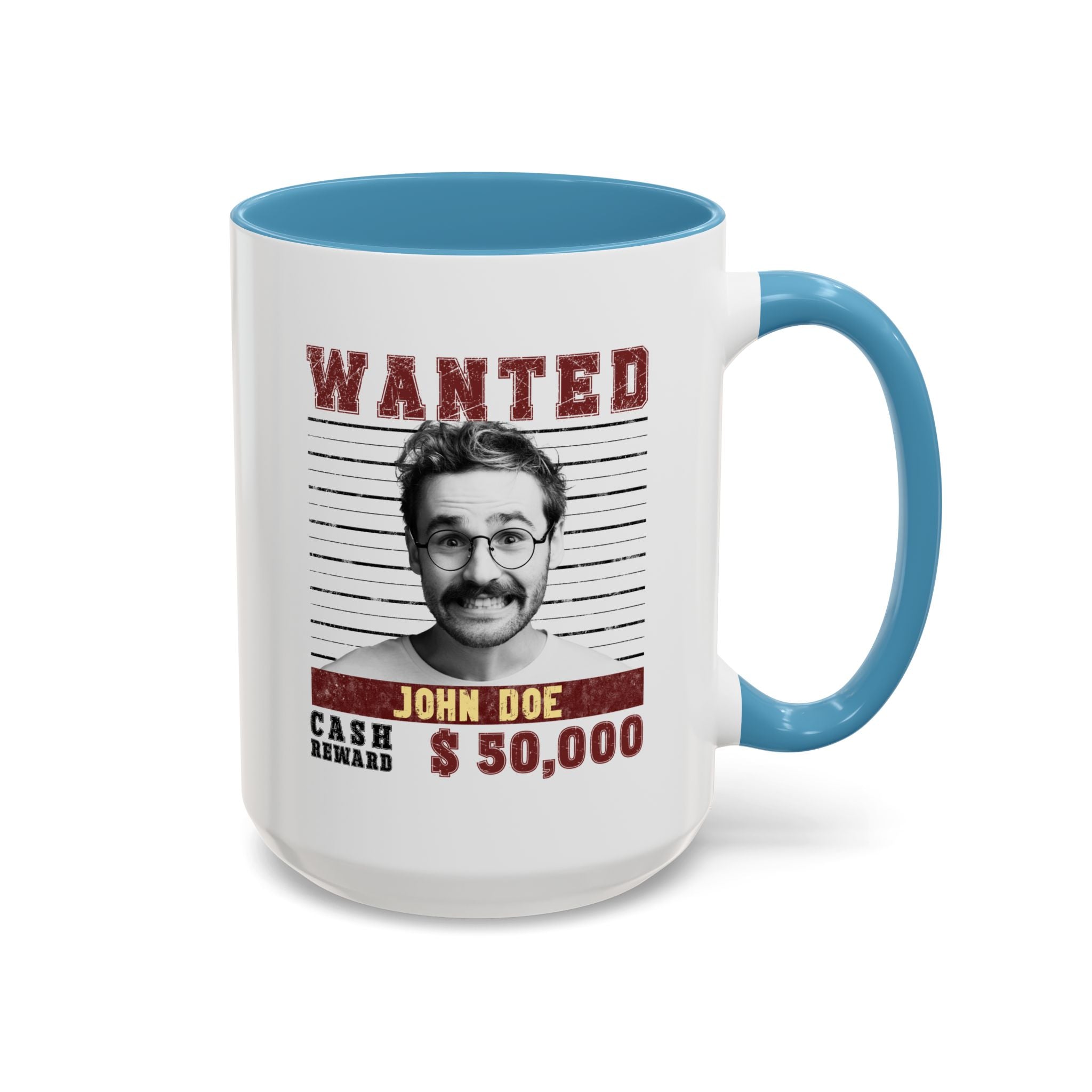 Wanted Poster Custom Photo Mug – Funny Personalized Coffee Cup (B&W)