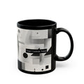 Modern Geometric Black Mug. Custom Name 11oz/15oz. 02