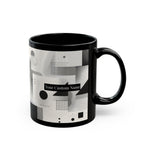 Modern Geometric Black Mug. Custom Name 11oz/15oz. 02