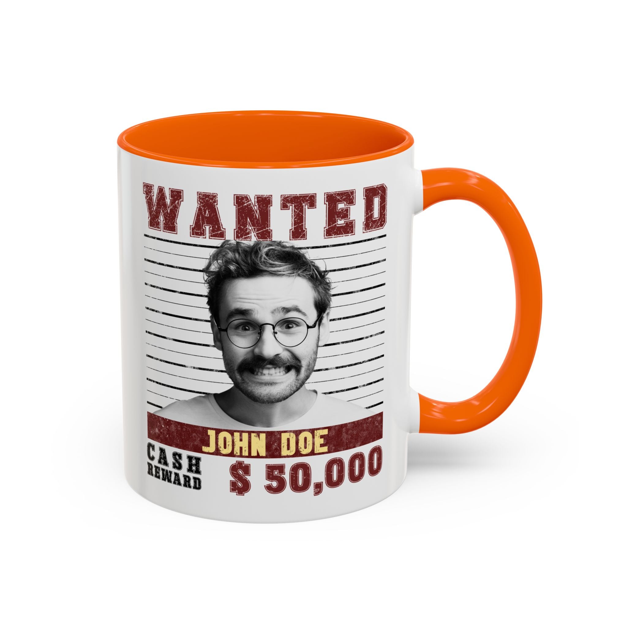 Wanted Poster Custom Photo Mug – Funny Personalized Coffee Cup (B&W)