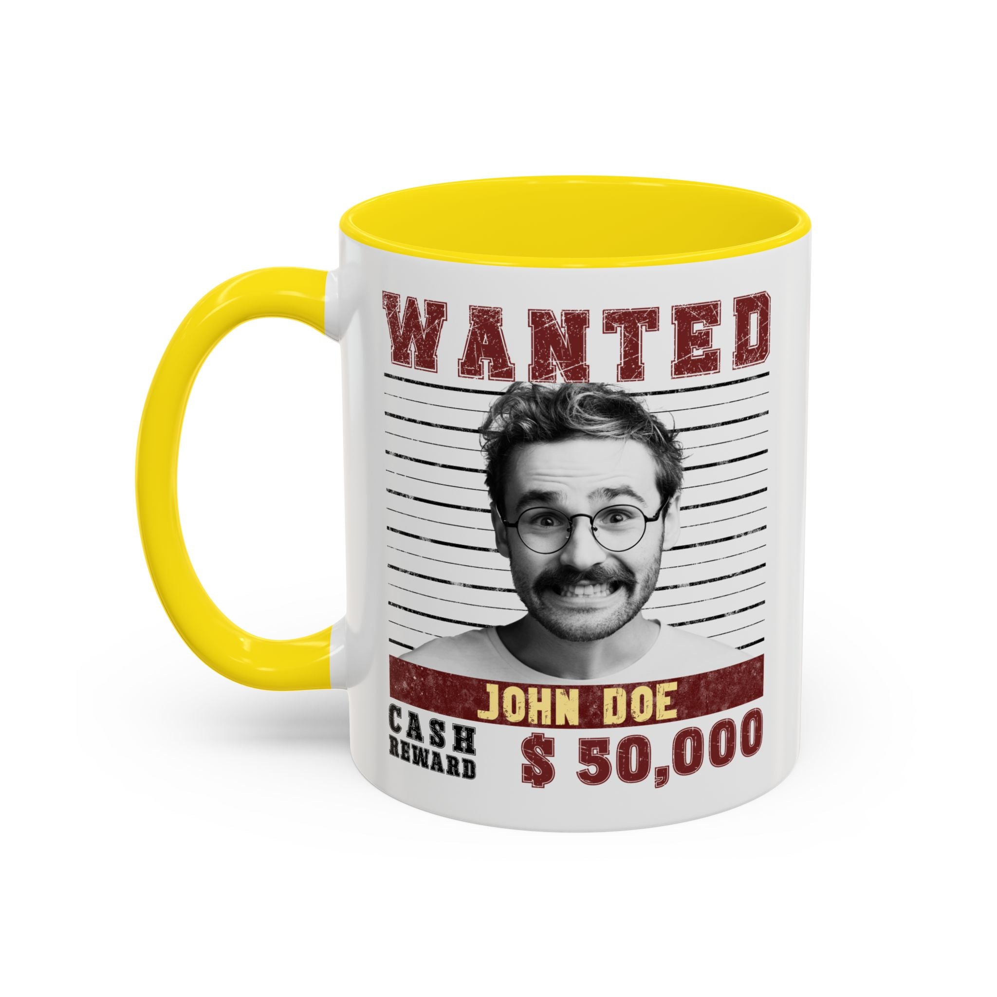 Wanted Poster Custom Photo Mug – Funny Personalized Coffee Cup (B&W)
