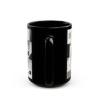 Modern Geometric Black Mug. Custom Name 11oz/15oz. 02