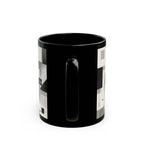 Modern Geometric Black Mug. Custom Name 11oz/15oz. 02