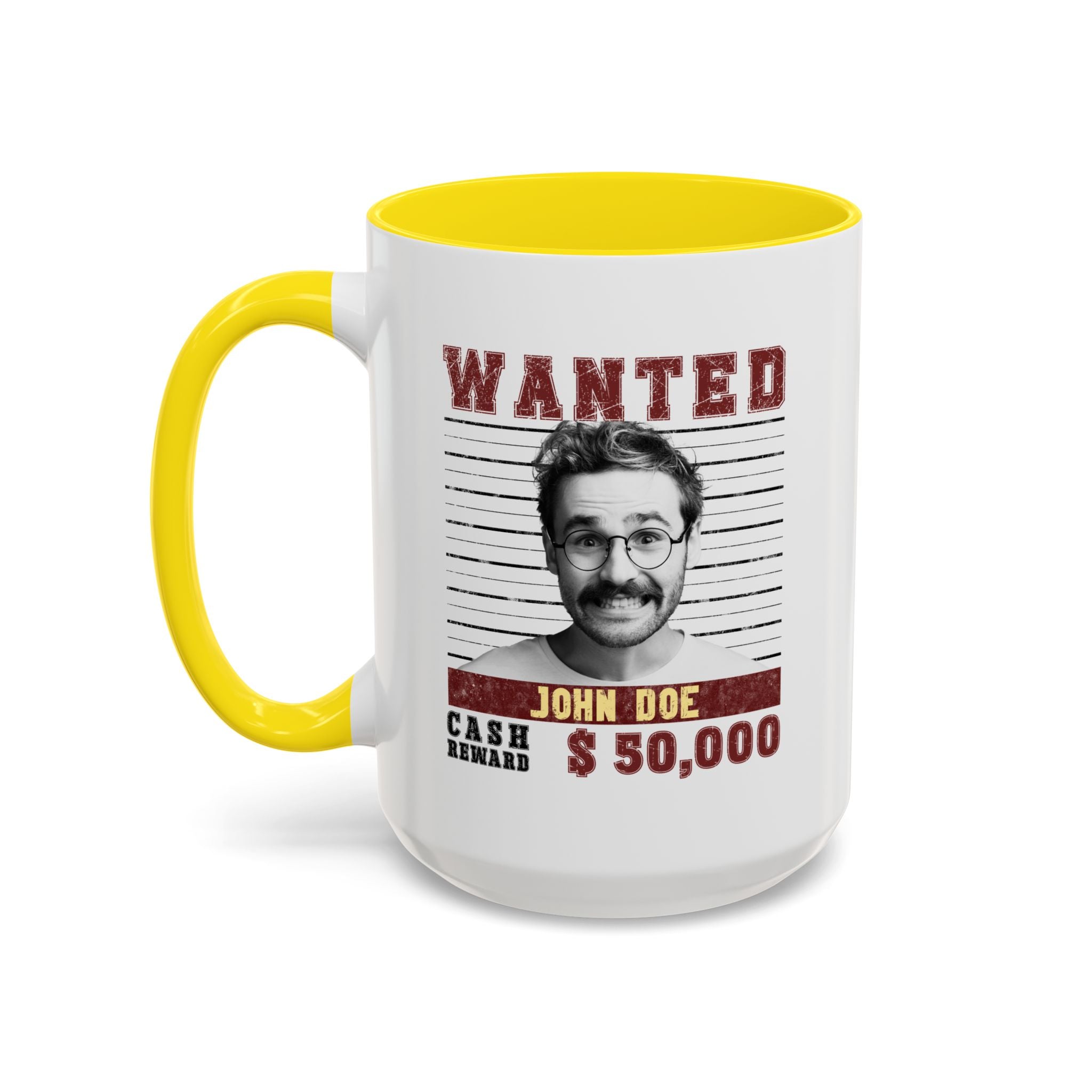 Wanted Poster Custom Photo Mug – Funny Personalized Coffee Cup (B&W)