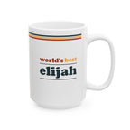 Retro Stripe Ceramic Mug – 'World's Best - Custom Name' Mug (11oz & 15oz) - 01