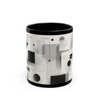 Modern Geometric Black Mug. Custom Name 11oz/15oz. 02