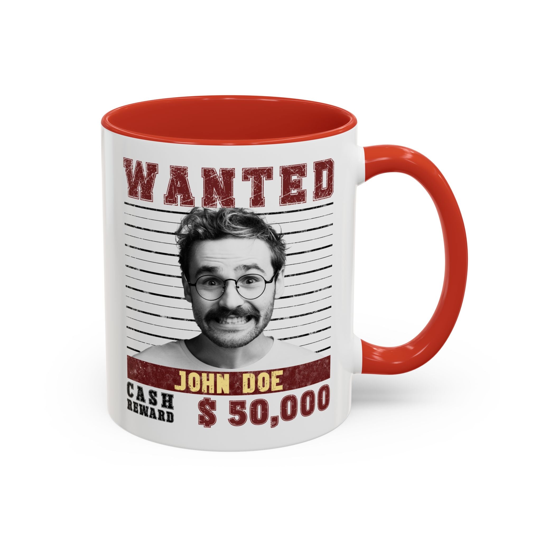 Wanted Poster Custom Photo Mug – Funny Personalized Coffee Cup (B&W)