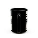 Modern Geometric Black Mug. Custom Name 11oz/15oz. 01